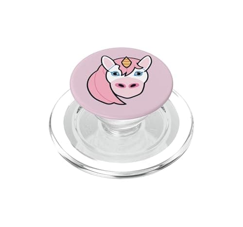 Image of Official Emojitown unicorn man frontal face emoji town PopSockets PopGrip for MagSafe