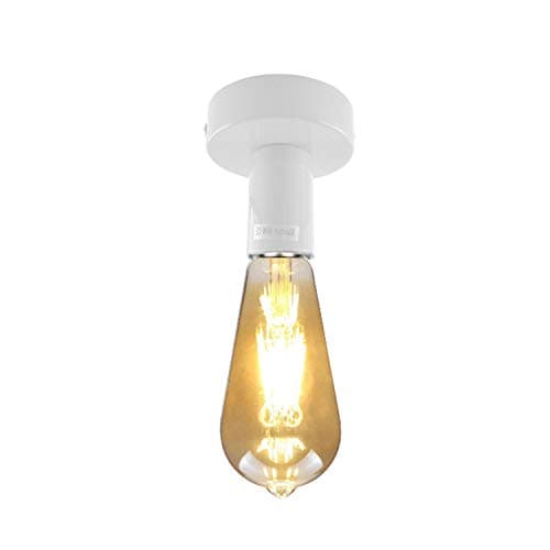 Image of DC VOLTAGE Modern Simple Ceiling Semi Flush Mount Light Fitting, Easy Fit E27 Multi Colour Metal Ceiling Fitting, Living Room Kid Room Lounge Decorative Small Fixture (White)
