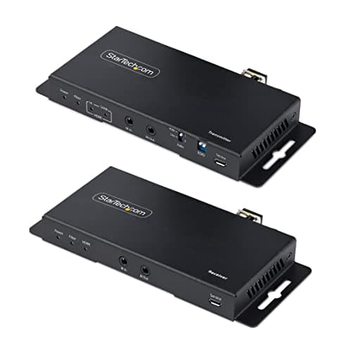 Image of StarTech.com 4K HDMI over Fiber Extender Kit, 4K 60Hz up to 3300ft (Single Mode) or 1000ft (Multimode) LC Fiber Optic, HDR, HDCP, Audio/RS232/IR Extender, Transmitter and Receiver Kit (ST121HD20FXA2)