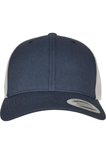 Image of Flexfit Retro Trucker 2-Tone Baseball Cap, Navy/Silver, One Size