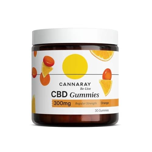 Image of Cannaray Gummies, 300mg | Regular Strength | Delicious Natural Orange Flavour (30 Gummies)