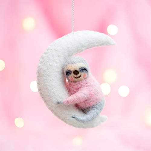 Image of Sass & Belle Sloth On The Moon Hanging Felt Decoration