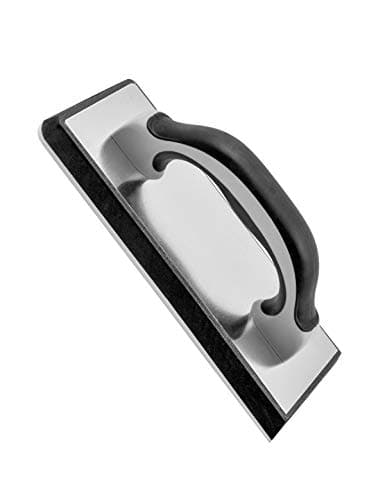 Image of ROLLINGDOG 9.5" x 4" (240 mm x 100 mm) Grout Float With Polished Aluminum Back,Black Dense EVA Foam Pad on Rubber Base,Great for Smoothing Floor Tile Grout Work