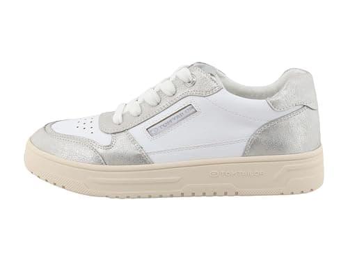 Image of TOM TAILOR Women's 7490010018 Trainers, Silver-White, 38 EU, Silver White, 6 UK