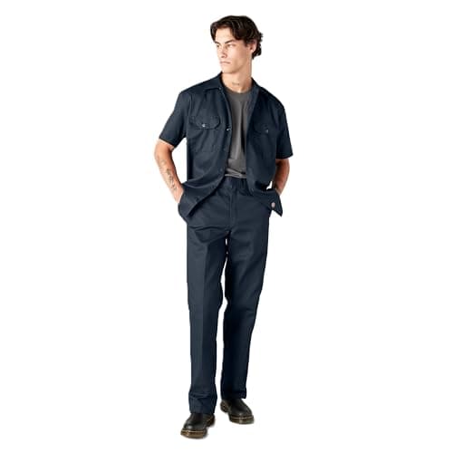 Image of Dickies Men's Work Shirt Short Sleeved Casual Shirt, Dark navy blue, 3XL (Tall)