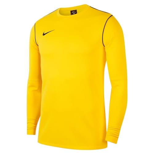 Image of NIKE BV6875-719 M NK DF PARK20 CREW TOP Sweatshirt Men's TOUR YELLOW/BLACK/(BLACK) Size L