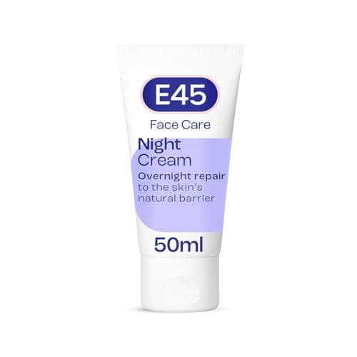 Image of E45 Face Night Cream - Nourishing Night Moisturiser to Restore Skin Barrier – For Sensitive Skin & Eczema Prone Skin - Regenerative & Firming Night Cream - Perfume Free - Dermatologist Approved - 50ml