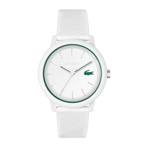 Image of Lacoste Analogue Quartz Watch for Men LACOSTE.12.12 Collection with White Silicone Bracelet - 2011169
