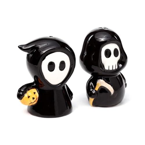 Image of Puckator Skull Boy & Ghost Boy Ceramic Salt & Pepper Set