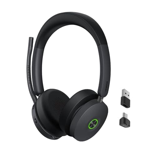Image of Yealink BH74 ANC Wireless Bluetooth Headset with Microphone, 6x Hybrid Noise Cancelling Mic, On Ear Work Headsets, 32H Talking Battery Life, Microsoft Teams Zoom Certified for Open Office