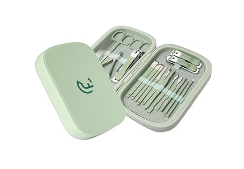 Image of CAELYN & FRANCIS 18Pcs Manicure Set, Professional Stainless Steel Nail Care Tools, Portable Grooming Kit for Travel and Home, Ideal Nail Clippers, Gift for Men Women Friends and Parents (Mint Green)