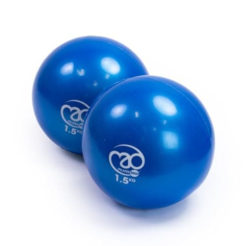 Image of Fitness Mad Soft Weight Pair, Weighted Toning Balls for Pilates, Yoga & Fitness | Sand Filled Smooth Touch PVC | 3 Weights Available, 0.5kg, 1kg, 1.5kg