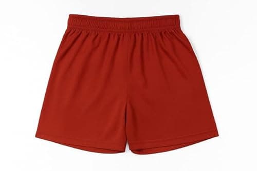 Image of BSBAAA FASHIONS Boys Sports Shorts, Gym Football Training Activewear, Kids School PE Shorts Lightweight Quick Dry Pull-On (Red, 13-14 Years)