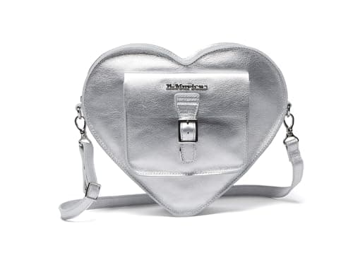 Image of Dr. Martens Transparent Heart Shaped Backpack, Silver Milled Metallic, Mini