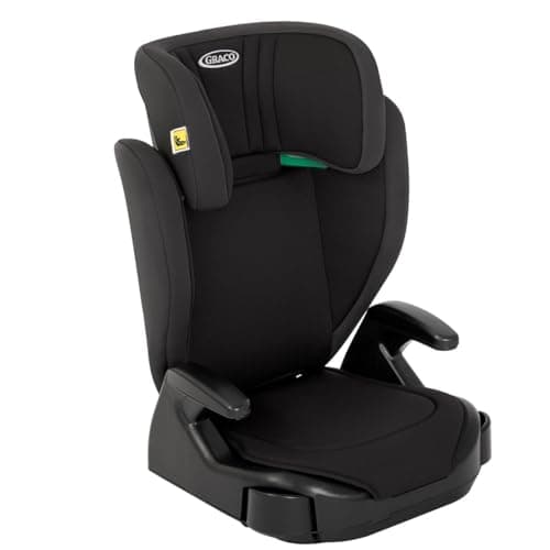 Image of Graco Junior Maxi™ i-Size R129 Child's Booster Seat, Height Adjustable Armrests and Headrest, Approx. 3.5 to 12 Years (100 to 150 cm), Black, Midnight