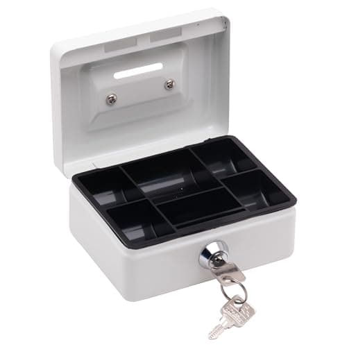 Image of Burg Wächter Money 5012 Lockable Cash Box with Key, Slot and Cash Insert, Small, Sheet Steel, Money 5012