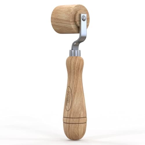 Image of Axus Decor Hardwood Seam Roller (Gray Series) Wallpaper Roller with Beachwood Handle & Roller - Multi-Purpose Tool, Chrome Plating, Roller Width 45mm - for Professionals and DIY Enthusiasts