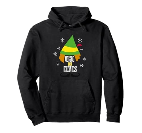 Image of Christmas Elf Raised by Elves Pullover Hoodie