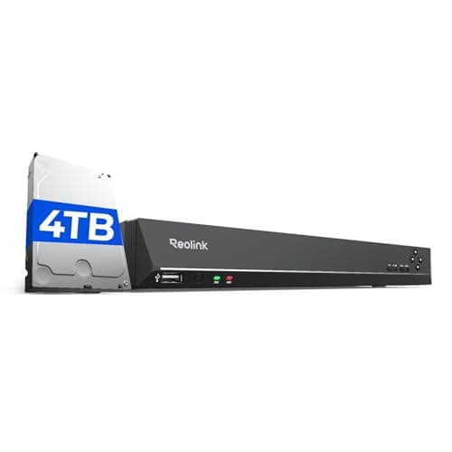 Image of Reolink 4K PoE NVR 16 Channel Pre-Installed 4TB Hard Drive Supports 16MP/4K/5MP/4MP/1080P HD IP Camera 24/7 Surveillance Recording Home CCTV Security System Network Video Recorder, RLN16-410