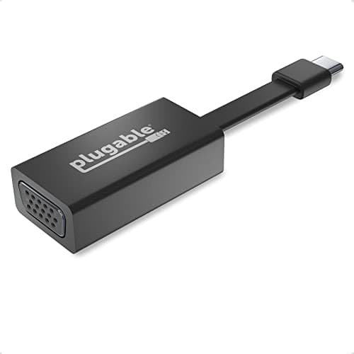 Image of Plugable USB C to VGA Adapter, Thunderbolt 3 to VGA Adapter Compatible with Macbook Pro, Windows, Chromebooks, 2018 iPad Pro, Dell XPS, and more (Driverless, supports up to 1920x1200 @ 60Hz)