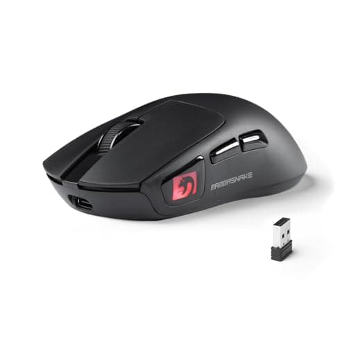 Image of MAMBASNAKE M4 Ultra-Light Wireless Gaming Mouse, 53g, PAW3311 Sensor, 24000 DPI, Tri-Mode Bluetooth/2.4G/Wired, RGB Lighting, 400mAh Battery, 20M Clicks, for Gaming/Work - Black