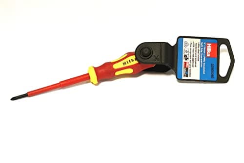 Image of Hilka 33900060 60mm PH0 VDE Screwdriver Insulated, Red/Yellow