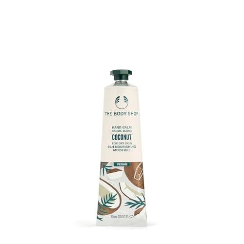 Image of The Body Shop Coconut Hand Balm (1x 30ml), Nourishing Hand Balm for Dry Hands, 96hr Moisture, Fast-Absorbing, Made with Shea Butter & Coconut Oil, Vegan