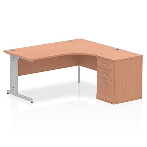 Image of I000645 - Dynamic Impulse 1600 Right Hand Wire Managed Workstation 600 Pedestal Bundle Beech