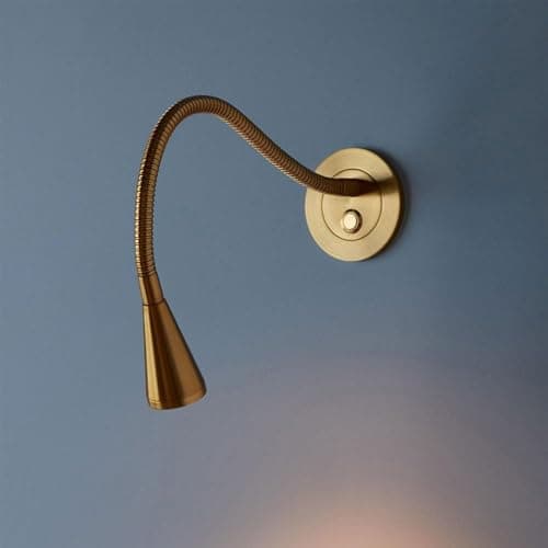 Image of NNOVAT Gold LED Bedside Wall Light with Flexible Gooseneck, Modern Bedroom Headboard Reading Lamp 3000K