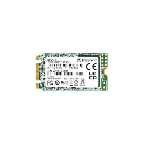 Image of Transcend MTS425S 500GB M.2 2242 SATA III 6Gb/s SSD, Read/Write up to 530/480 mb/s with 3D NAND Flash TS500GMTS425S