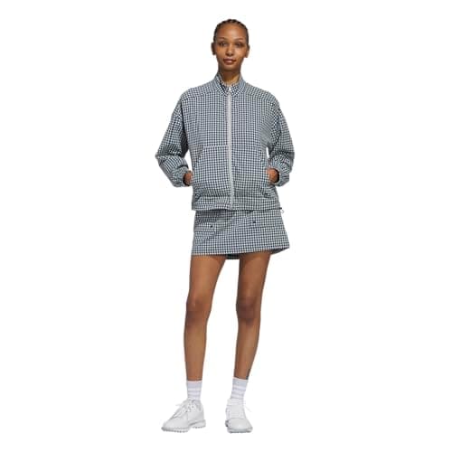 Image of adidas Women's Ultimate365 Gingham Jacket, Collegiate Navy/Wonder Silver, L