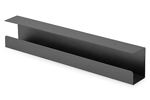 Image of DIGITUS cable management rail - under-desk mounting - for cables, socket strips - cable management, cable holder, cable tray - 60 x 7.6 x 11.4 cm - black