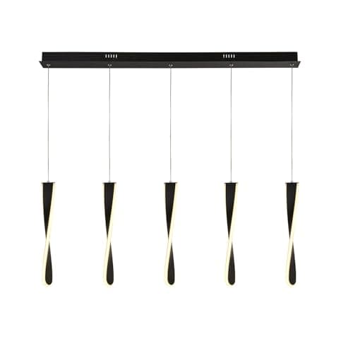 Image of Searchlight 8675-5BK Paddle Modern 5 Ceiling Pendant Light Black Twist LED Bar Light