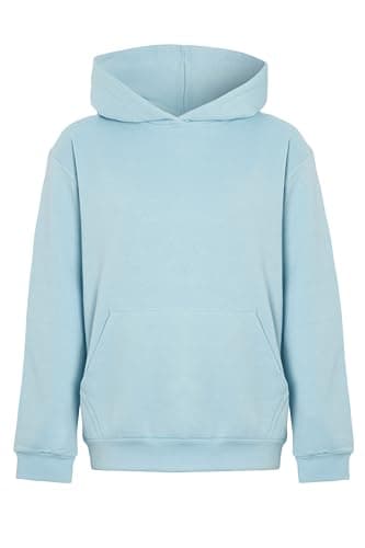 Image of imporio 11 Women's Lightweight Pullover Hoodie Soft Stylish Without Drawstring Ladies Hoodie UK Size S-XL (UK, Alpha, XL, Regular, Regular, Sky Blue)
