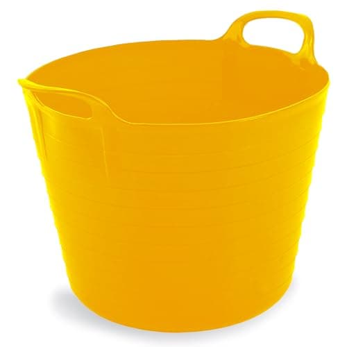 Image of Neat Plastics 42L Flexi Tubs - Versatile Large Garden Tubs with Handles, Heavy Duty, Ideal Bath & Flexi Bucket, Durable Flexible Buckets for Home & Garden (Yellow)