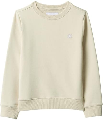 Image of Calvin Klein Unisex Kids Mini Badge Reg Cn LV1CKSJB33 Other Sweatshirts, GREY (Oatmeal 13-0401 Tcx), 12 Years