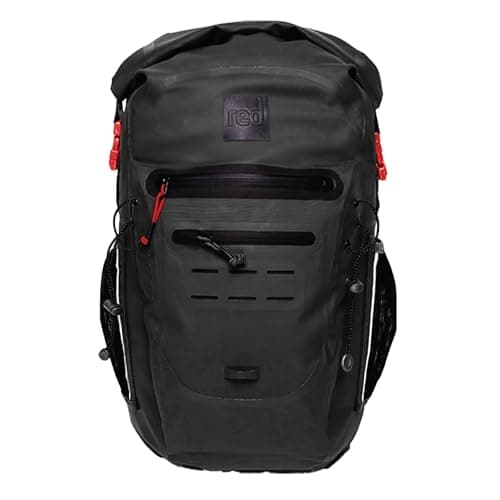 Image of Red Original Adventure Backpack Rucksack - 100% Waterproof, Watertight Roll-top Closure, 100% Recycled Fabric, Highly Durable, Ergonomic, Spacious 30L (Obsidian Black)