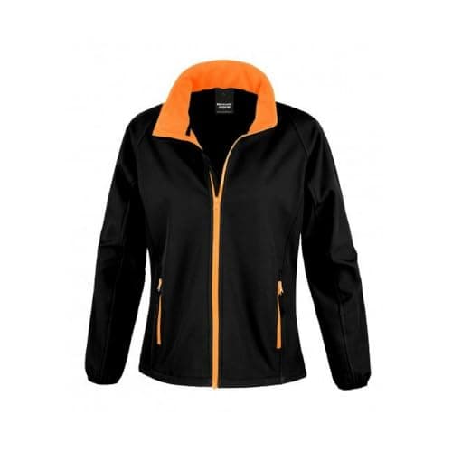 Image of Result Women's R231F Printable Softshell Jacket - Black/Orange, Medium/Size 12