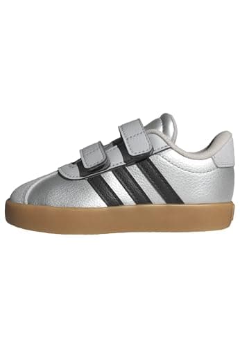 Image of adidas Unisex Baby VL Court 3.0 Shoes Infants, Silver met./core Black/LGH Solid Grey, 8 UK Child