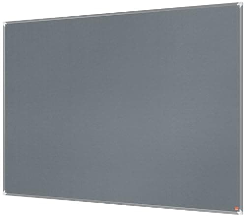Image of Nobo Premium Plus Felt Notice Board 1800x1200mm – Grey |Pin Board for Wall, Office Noticeboard, Display Board, Felt Memo Board, Vision Board, Mood Board, EU Ecolabel Certified
