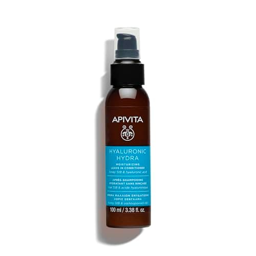Image of Apivita Hyaluronic Hydra Leave in Conditioner 100ml - Natural Lightweight Moisturizing Conditioner with Hyaluronic Acid and Honey StB - Detangles, Protects from Heat Styling, Controls Frizz