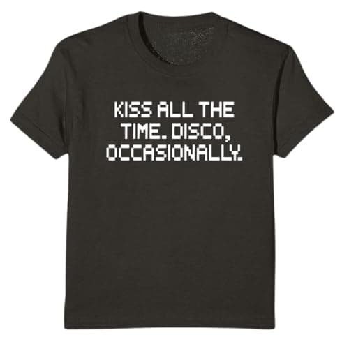 Image of Kiss All The Time Disco Occasionally Baby Tee Cropped T-Shirt - Harry Inspired Concert Outfit Top - Tour Festival Aesthetic - KATTDO Top (UK, Alpha, M, Regular, Regular, Black)