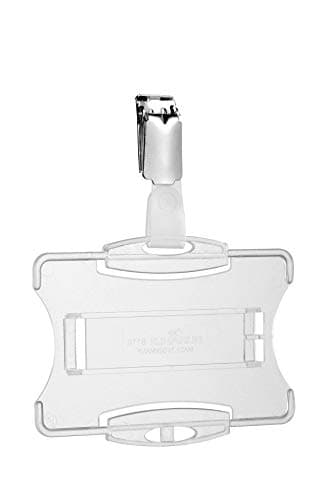 Image of Durable Duo Security Pass Holder 54 x 85 mm Transparent | Holds Up to 2 ID/Security Cards | Pack of 25 | Ideal for Holding Swipe Cards, ID Cards, etc.