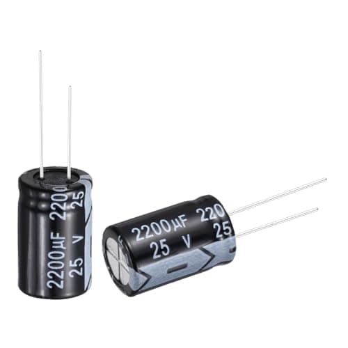 Image of sourcing map 2200uF 25V 13x20mm Electrolytic Capacitor, Radial Leads Aluminum Capacitors for TV, LCD Monitor, VCD, 24Pcs