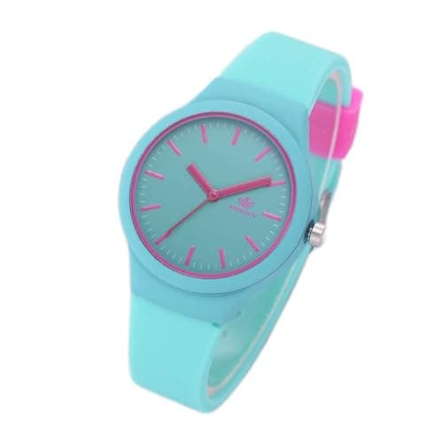 Image of Watches Strap Solid Women Ladies Casual Wristwatch Silicon Clock Pattern Fashion Women's Watch Swatches for Women (Green, One Size)