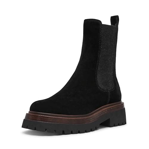 Image of Steve Madden Women's Blitzen Chelsea Boot, Black Suede, 6 UK