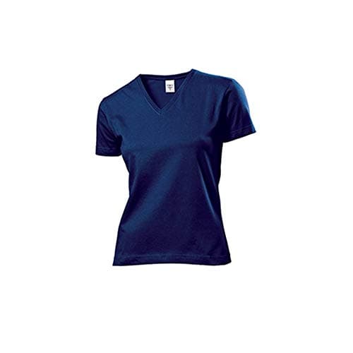 Image of Stedman Apparel Women's Classic-T V-Neck/ST2700 Regular Fit Short Sleeve T-Shirt, Navy Blue, Size 14 (Manufacturer Size:Large)