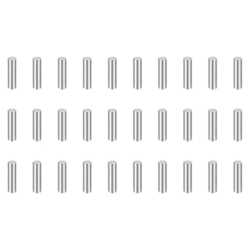 Image of sourcing map 50pcs Dowel Pins M1(1mm) x 4mm 304 Stainless Steel Cylindrical Shelf Support Peg Pin Rod Fasten Elements for Metal Devices Wood Furniture DIY Installation, Silver