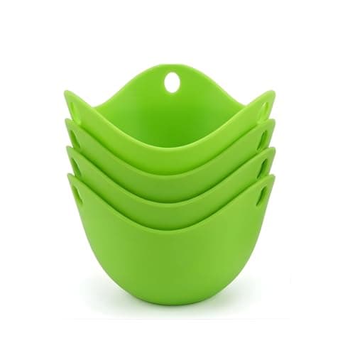 Image of Halsgroves Silicone Egg Poacher Cups (Set of 4) – Non-Stick, BPA Free Poached Egg Maker for Microwave & Stovetop – Multi-Use Heat Resistant Molds for Baking, Baby Food, Chocolate & Dips