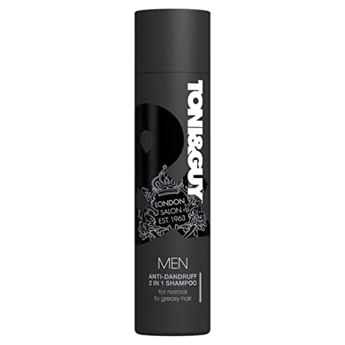 Image of Toni & Guy Men Anti Dandruff 2 in 1 Shampoo, Cleanses Greasy Hair and Soothes Itchy Scalp, 250ml
